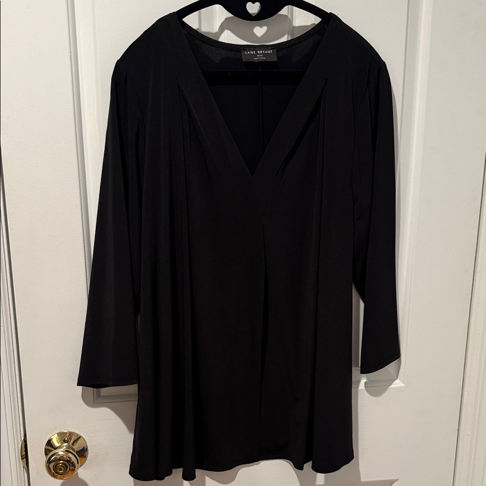 Lane Bryant Knit Black V-Neck Blouse 18/20